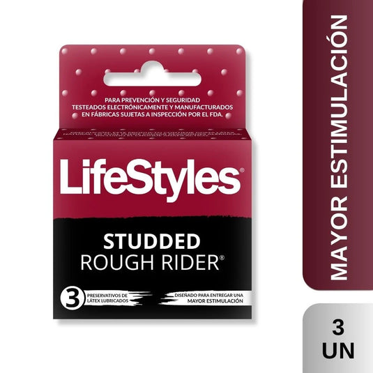 Lifestyles Rough-Rider Studded 3 Preservativos