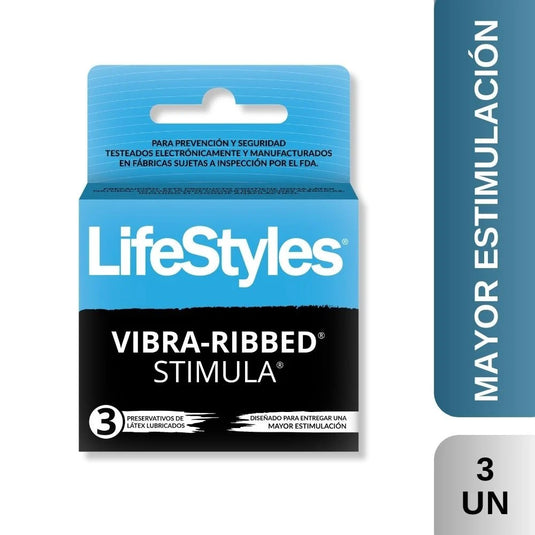 Skip to the beginning of the images gallery Lifestyles Vibra-Ribbed Stimula 3 Preservativos